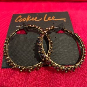 Crystal Accented Hoop Earrings